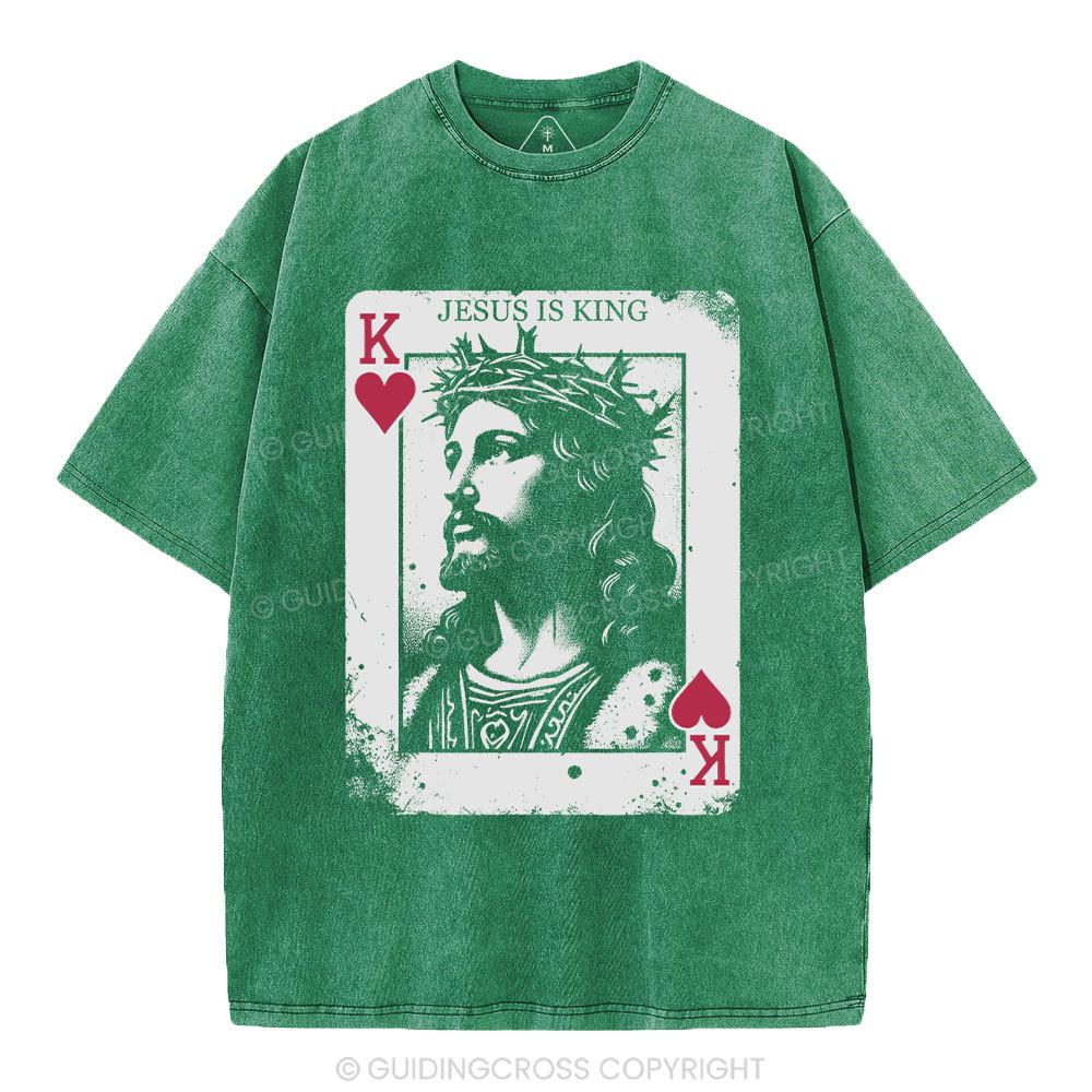Jesus Is King Card Washed T-Shirt