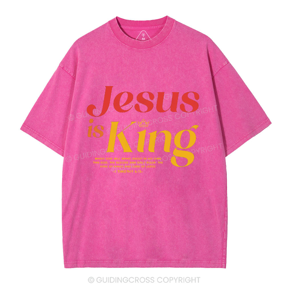 Jesus Is King Chrisitan Washed T-Shrit