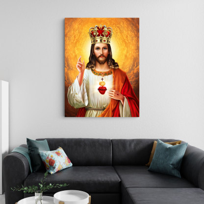 Jesus Is King Christian Canvas Wall Art