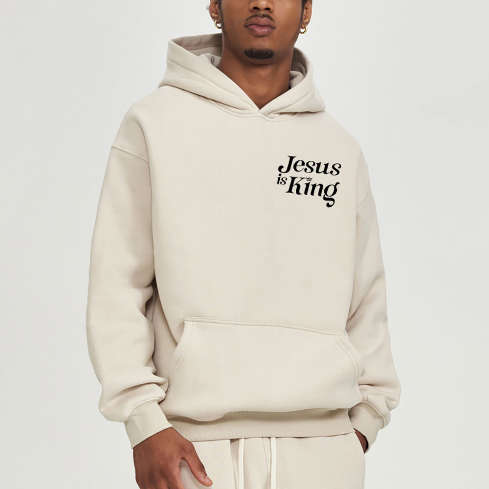 Jesus Is King Christian Fleece Hoodie Set