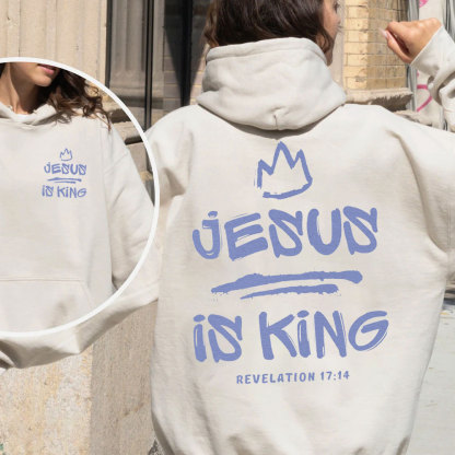 Jesus Is King Christian Fleece Hoodie Set