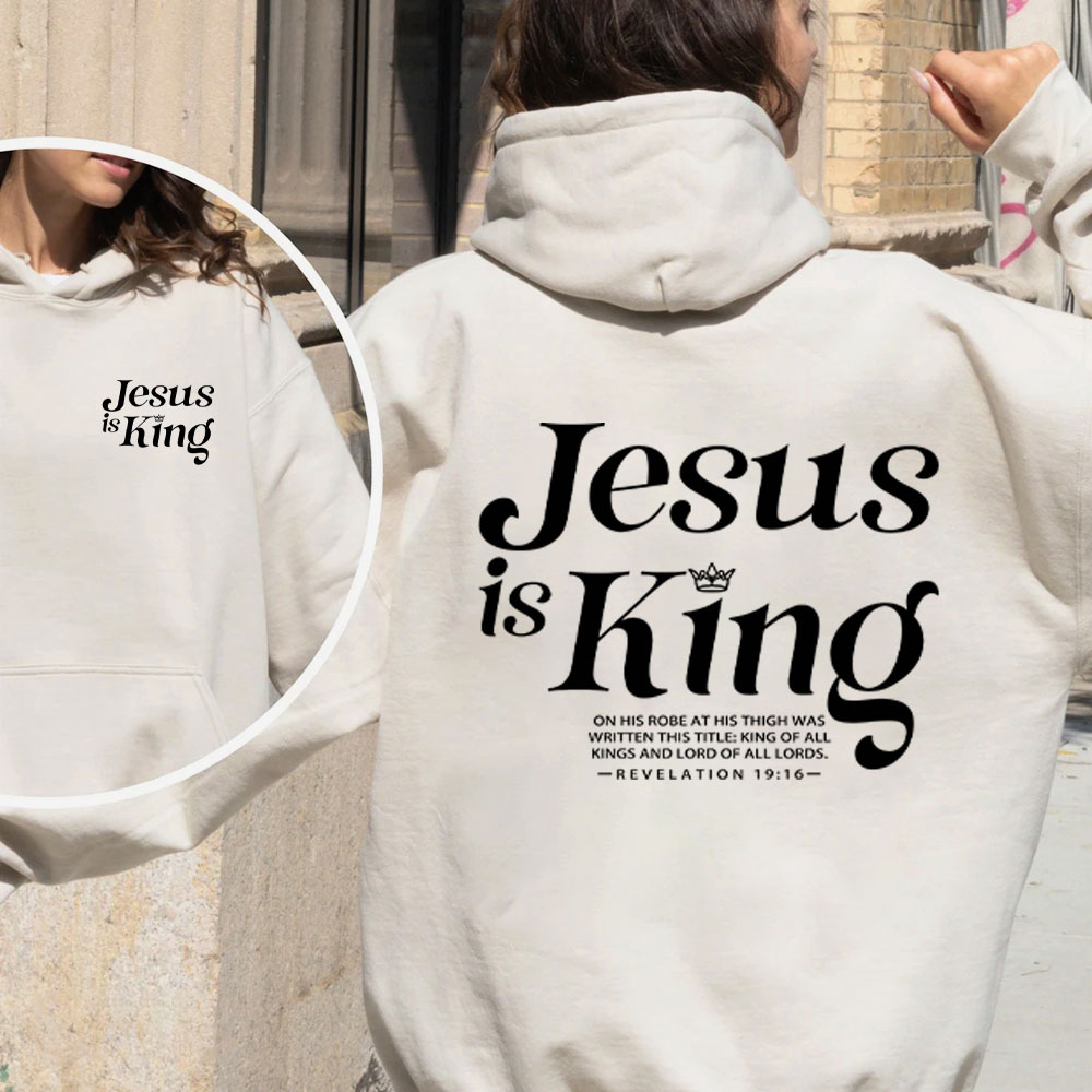 Jesus Is King Christian Fleece Hoodie Set