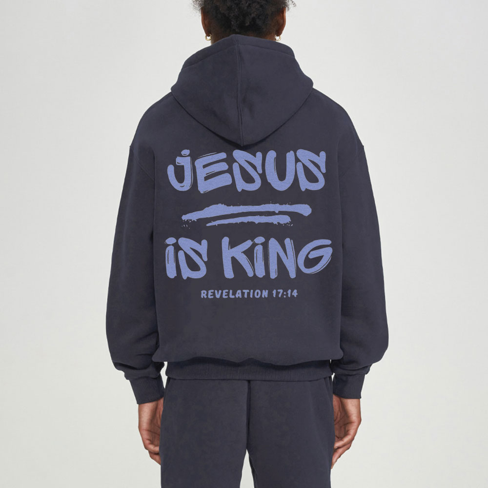 Jesus Is King Christian Fleece Hoodie Set