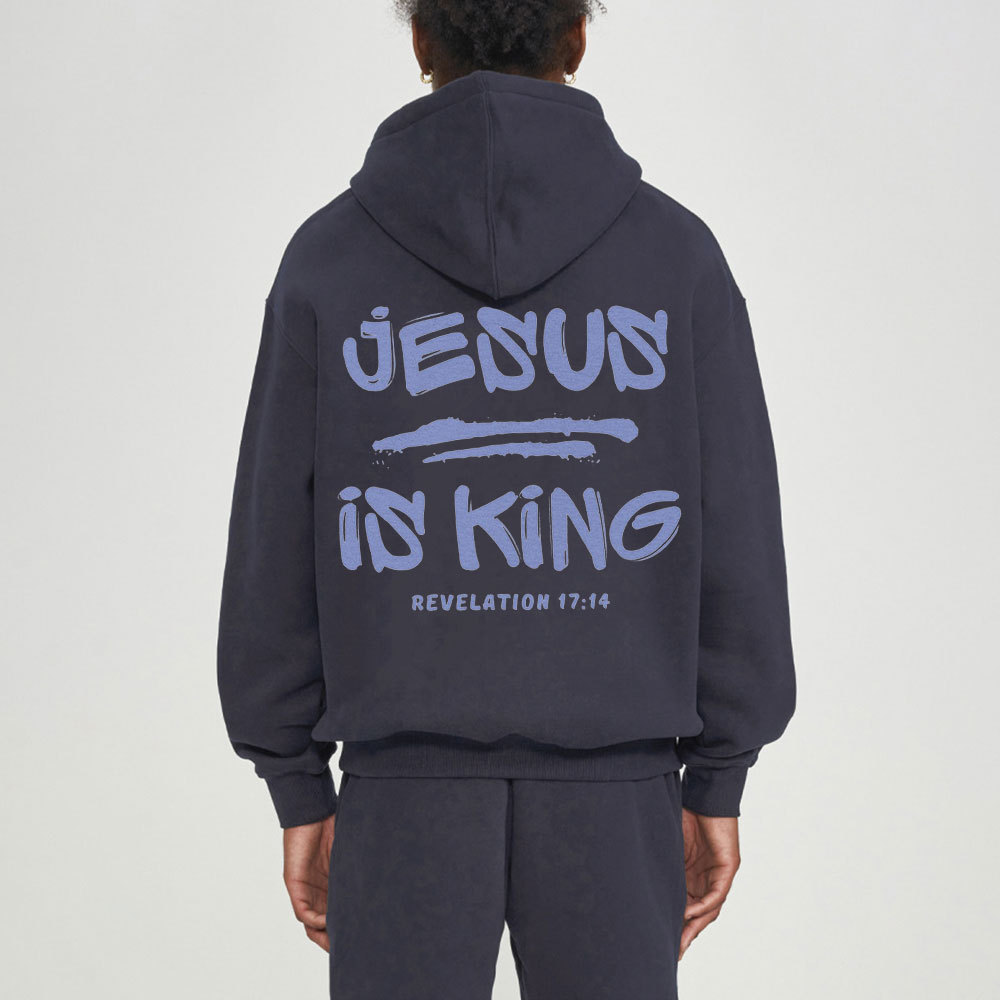 Jesus Is King Christian Fleece Hoodie Set