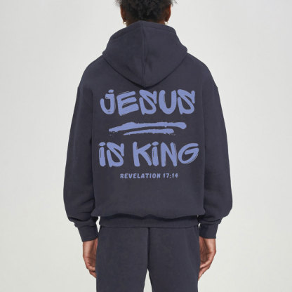 Jesus Is King Christian Fleece Hoodie Set