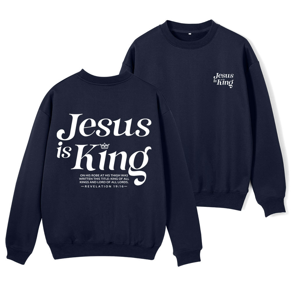 Jesus Is King Christian Fleece Sweatshirt