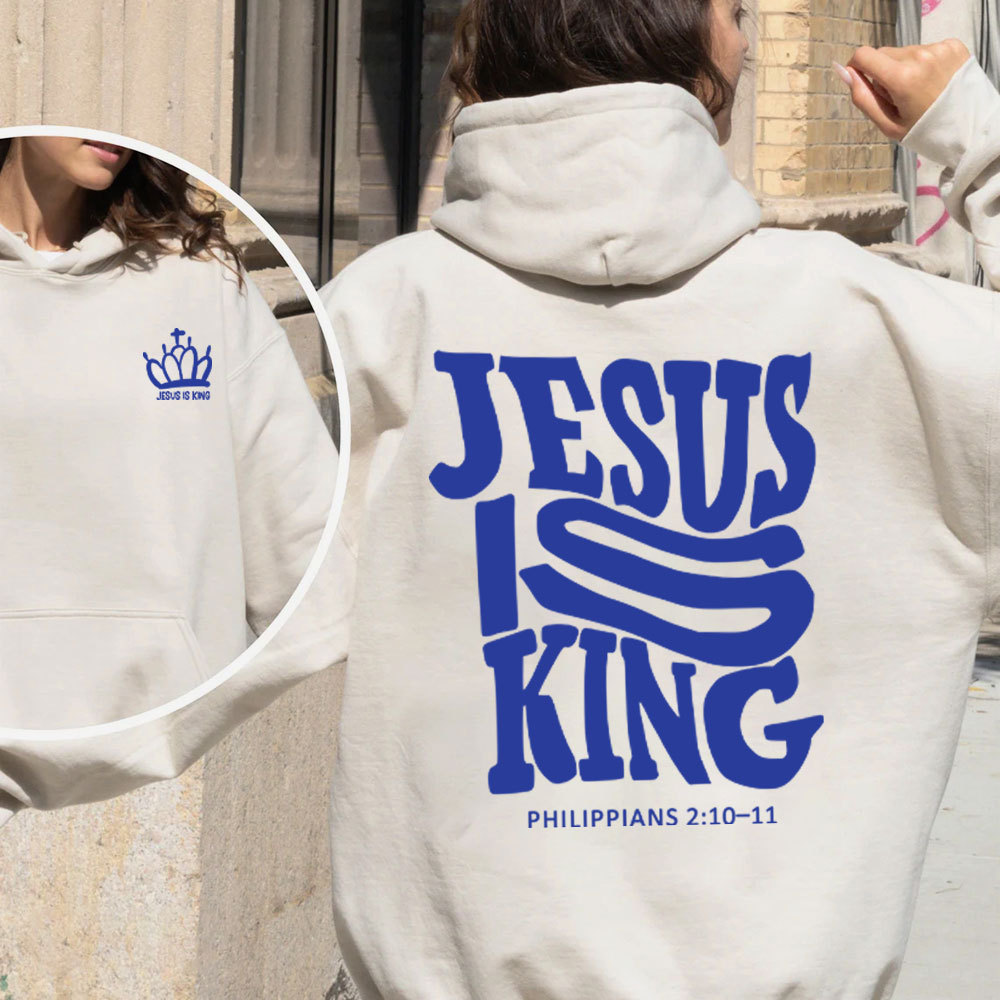 Jesus Is King Christian Fleece Hoodie Set