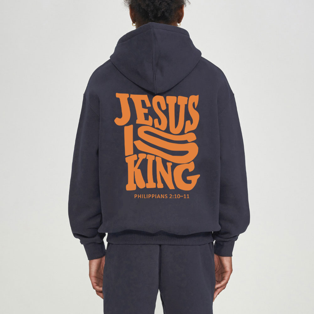 Jesus Is King Christian Fleece Hoodie Set