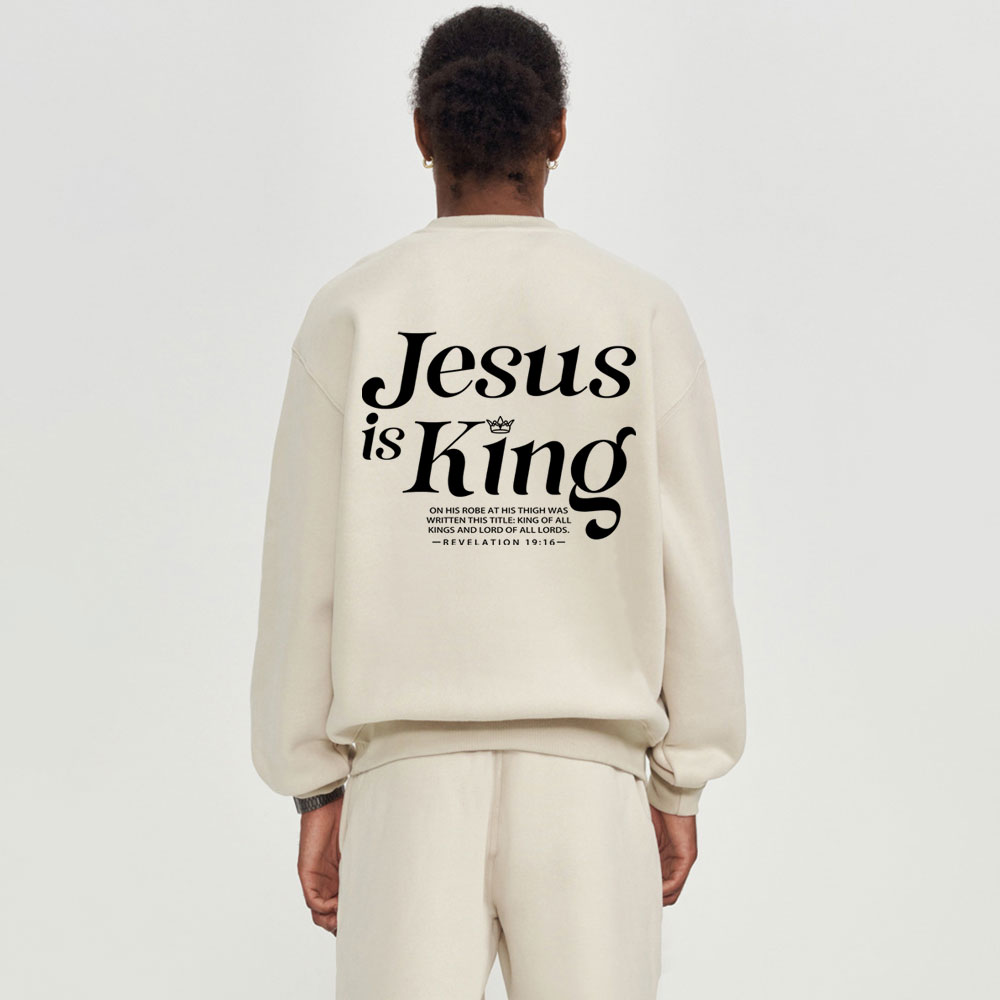 Jesus Is King Christian Fleece Sweatshirt