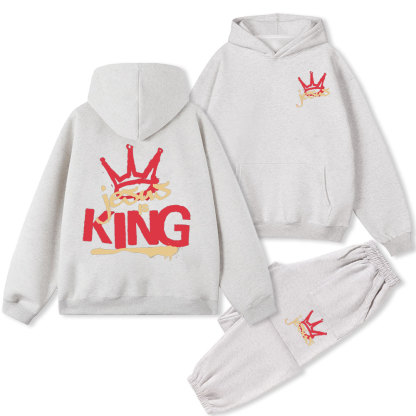 Jesus Is King Christian Fleece Hoodie Set