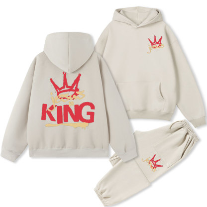 Jesus Is King Christian Fleece Hoodie Set