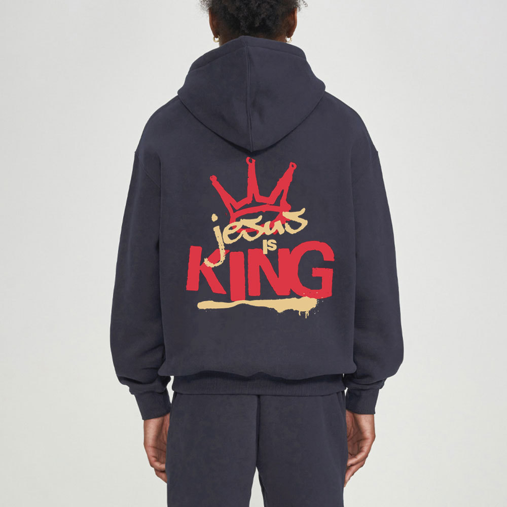 Jesus Is King Christian Fleece Hoodie Set