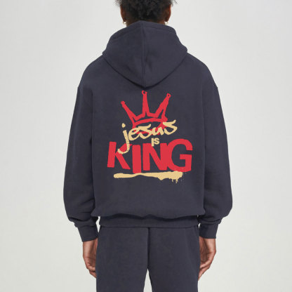 Jesus Is King Christian Fleece Hoodie Set