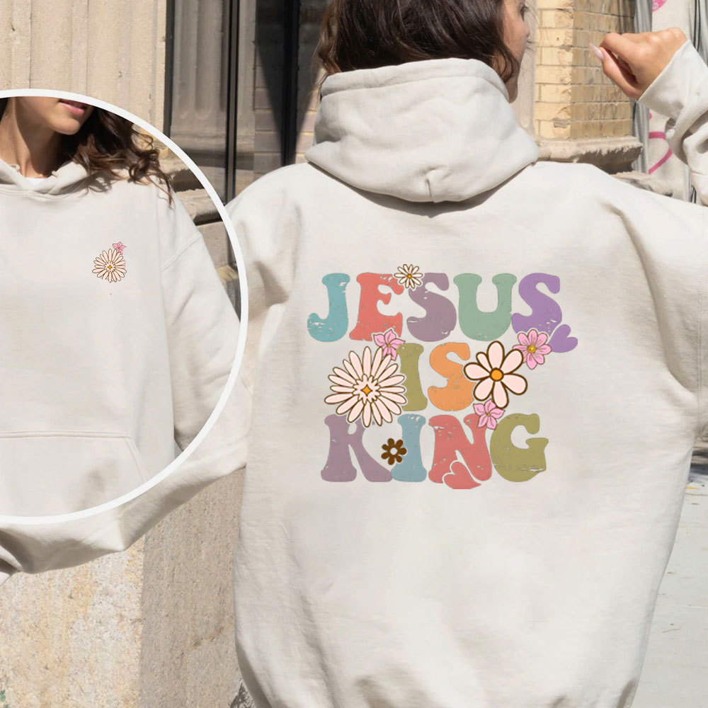 Jesus Is King Christian Fleece Hoodie Set