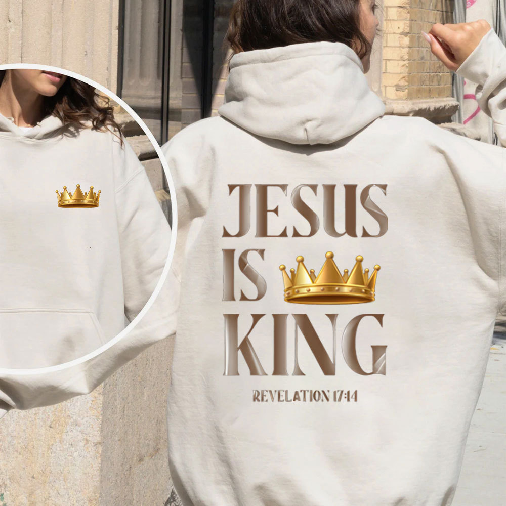 Jesus Is King Christian Fleece Hoodie Set