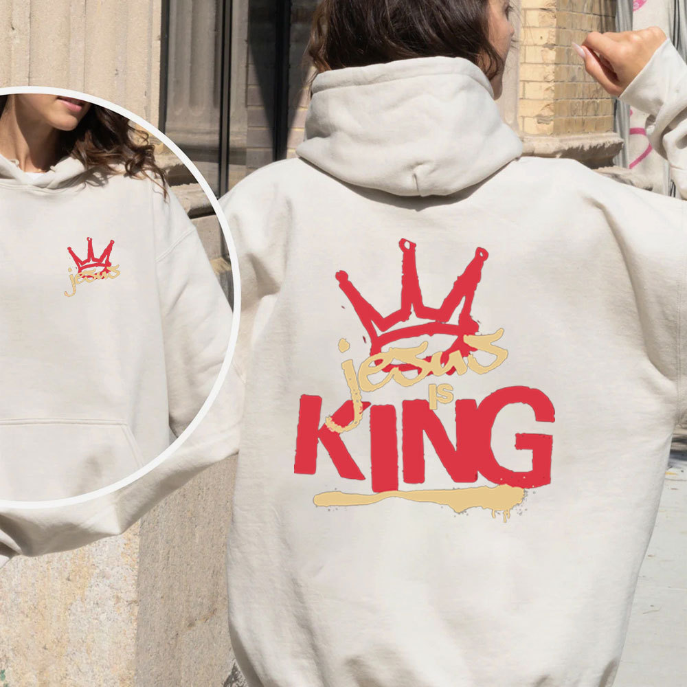 Jesus Is King Christian Fleece Hoodie Set