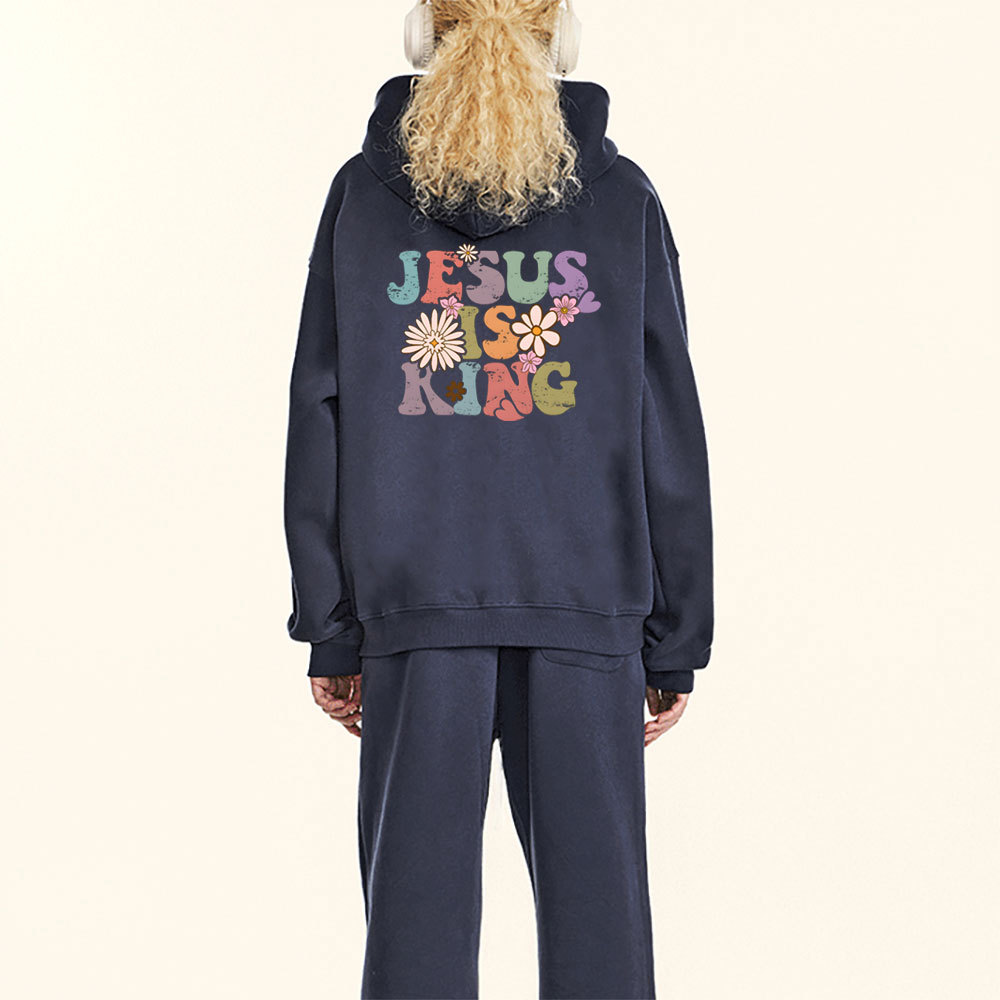Jesus Is King Christian Fleece Hoodie Set