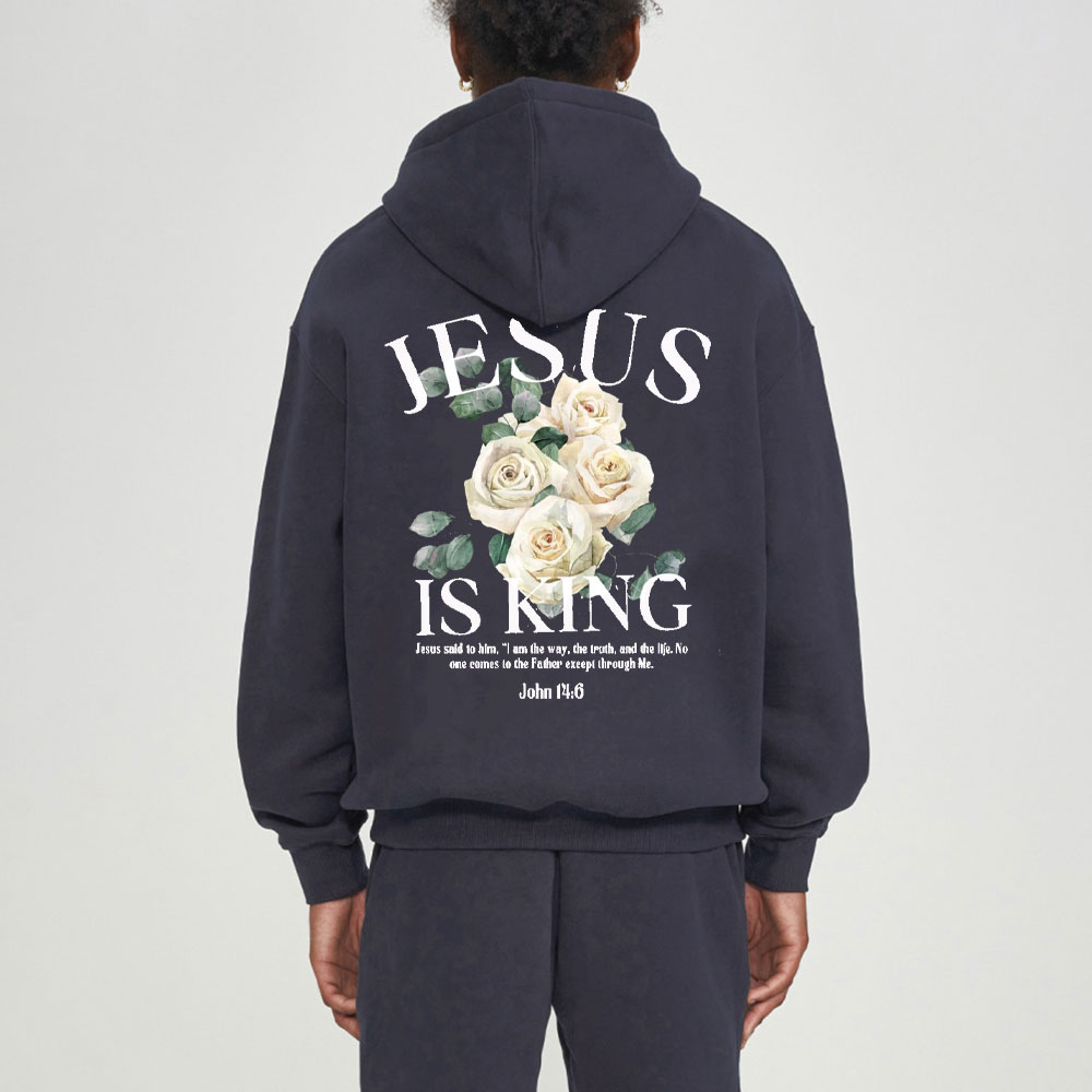 Jesus Is King Christian Fleece Hoodie Set
