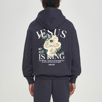 Jesus Is King Christian Fleece Hoodie Set
