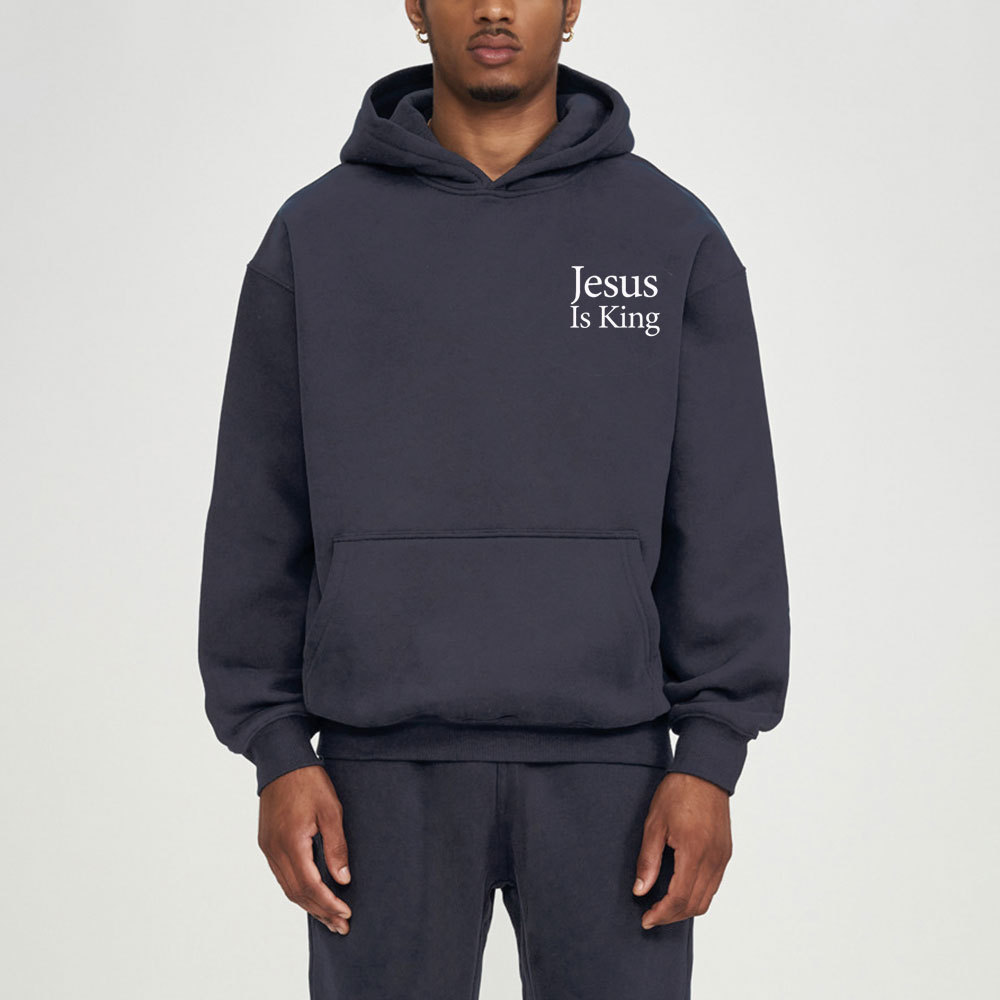 Jesus Is King Christian Fleece Hoodie Set