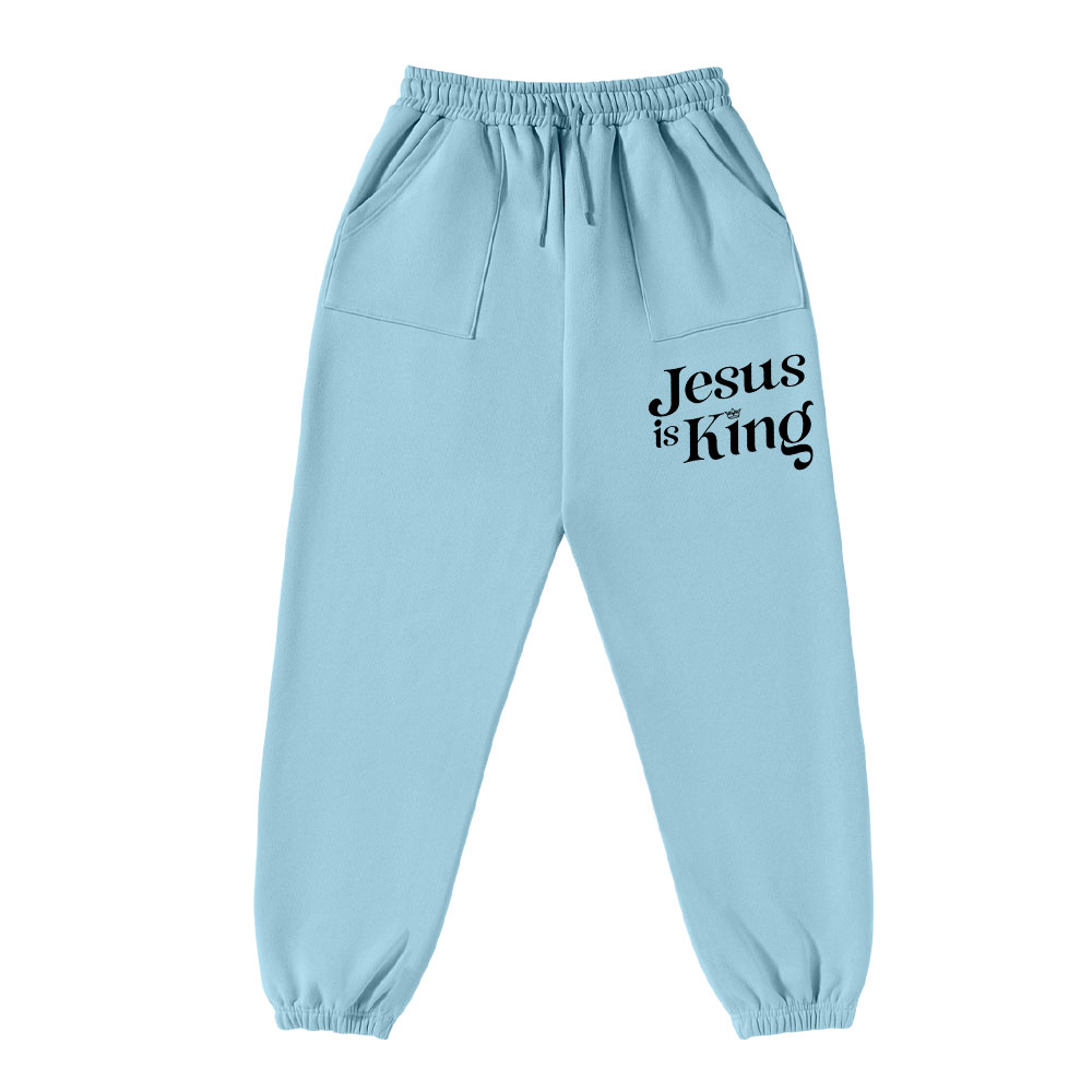 Jesus Is King Christian Fleece Sweatpants