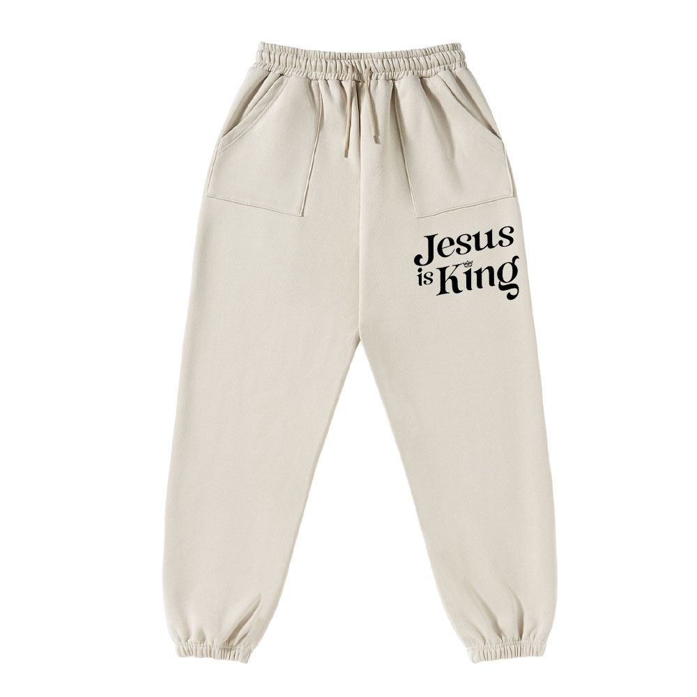 Jesus Is King Christian Fleece Sweatpants