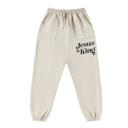 Jesus Is King Christian Fleece Sweatpants
