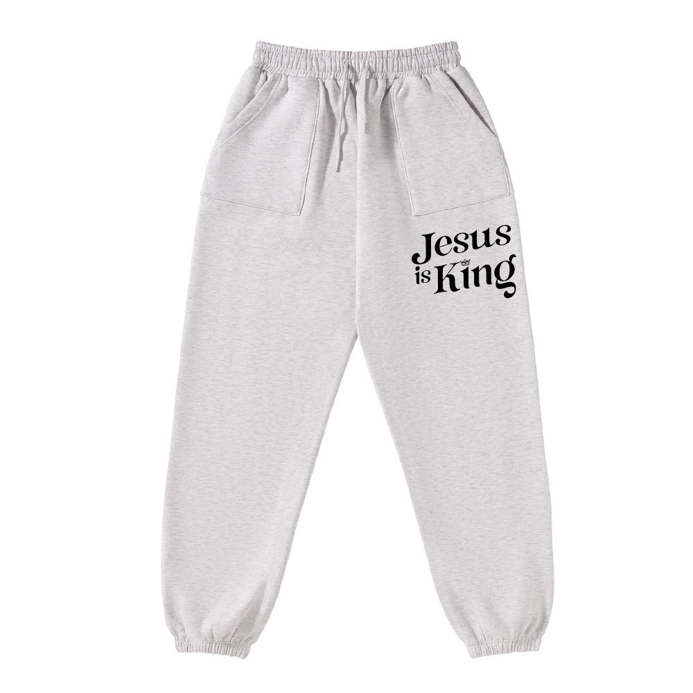 Jesus Is King Christian Fleece Sweatpants Sale - GuidingCross