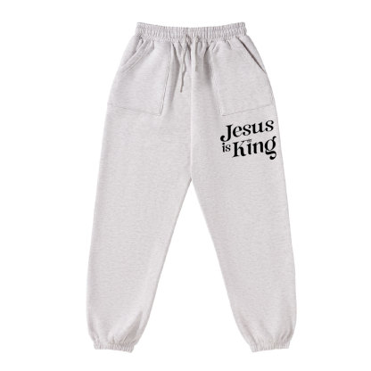 Jesus Is King Christian Fleece Sweatpants