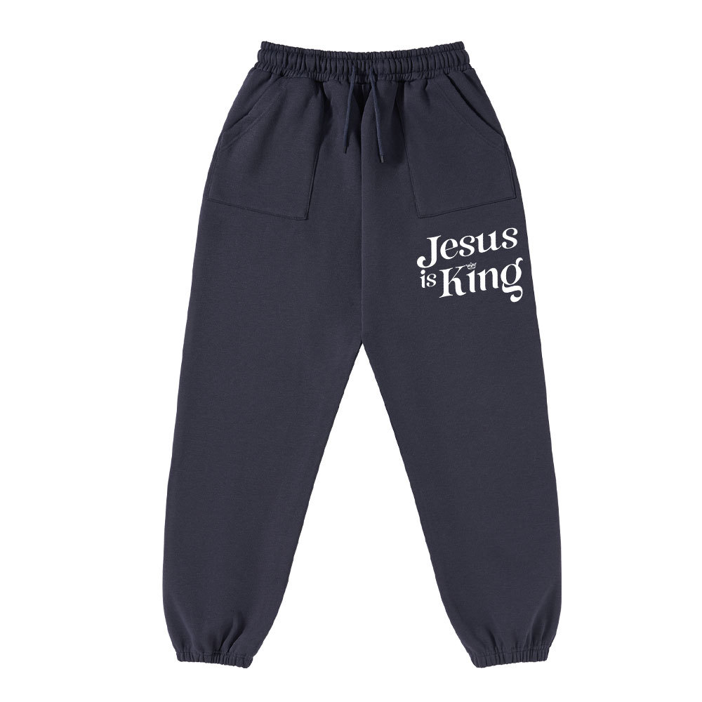 Jesus Is King Christian Fleece Sweatpants