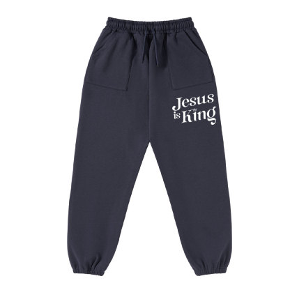 Jesus Is King Christian Fleece Sweatpants
