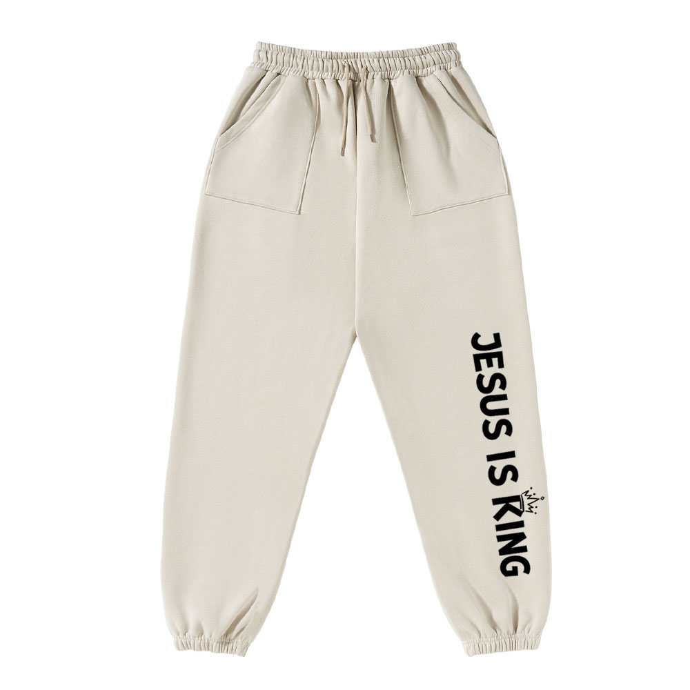 Jesus Is King Christian Fleece Sweatpants