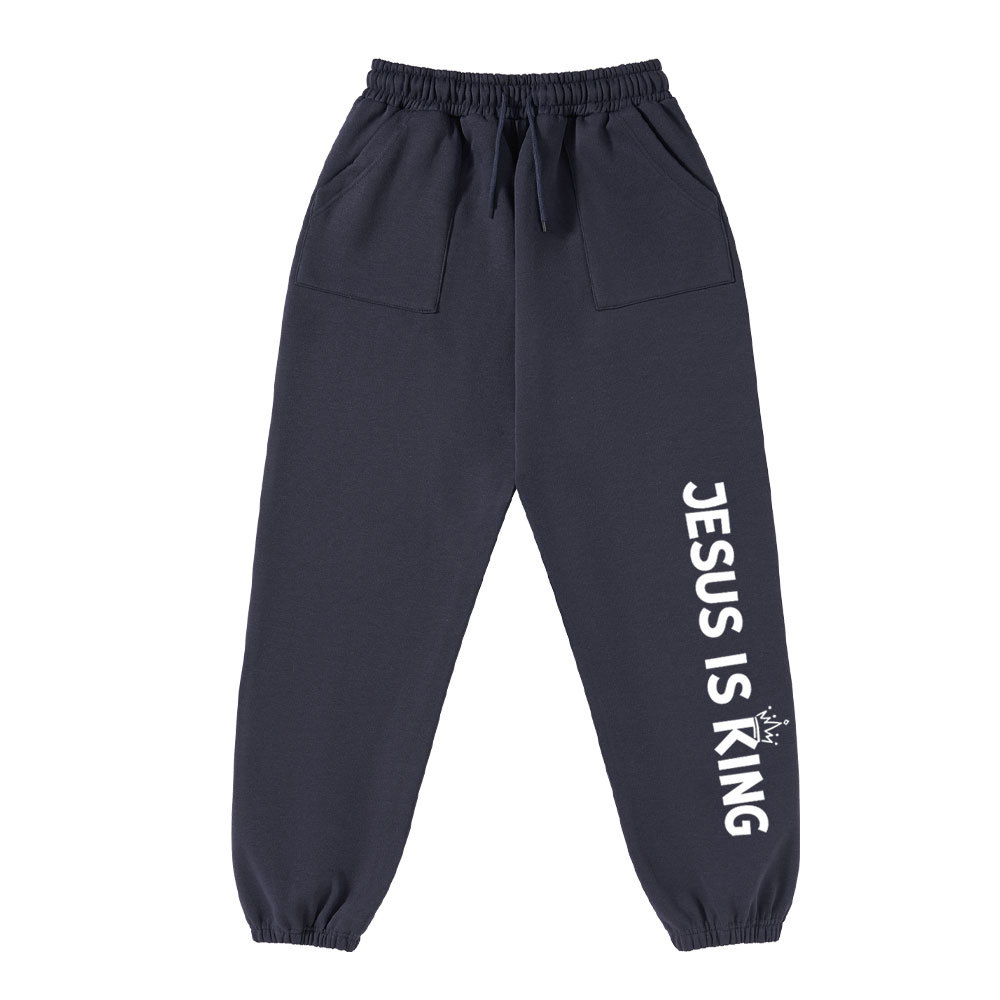 Jesus Is King Christian Fleece Sweatpants