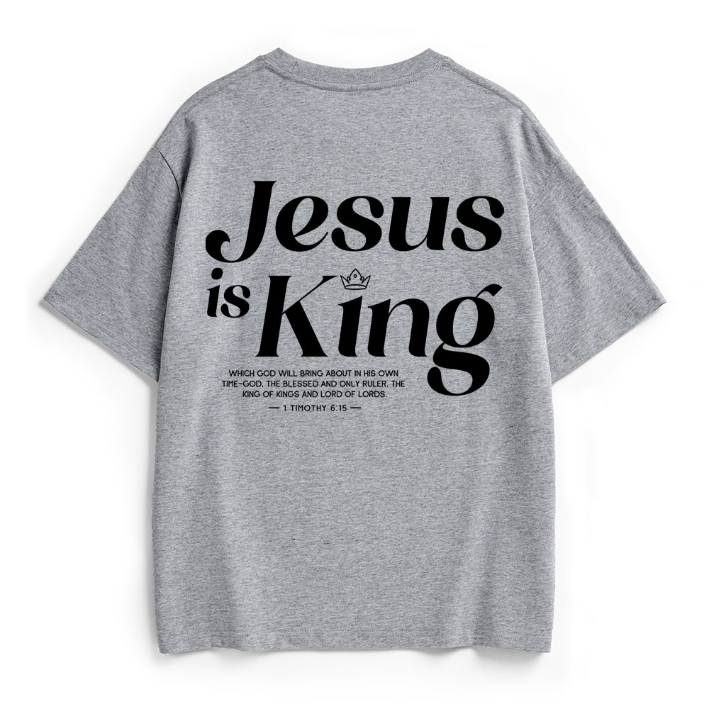 Jesus Is King Christian Heavy Cotton T-Shirt