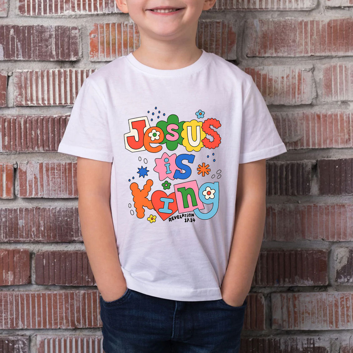 Jesus Is King Christian Kid T-Shirt