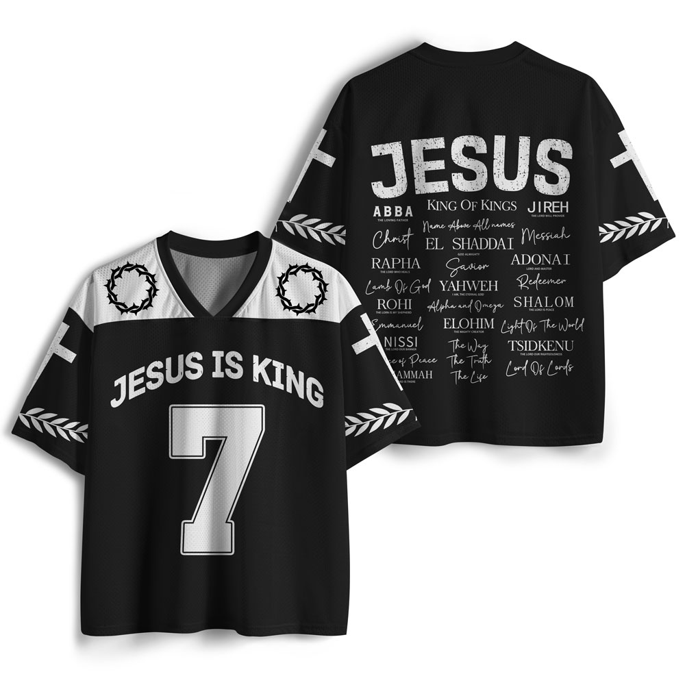 Jesus Is King Christian Black Mesh Jersey