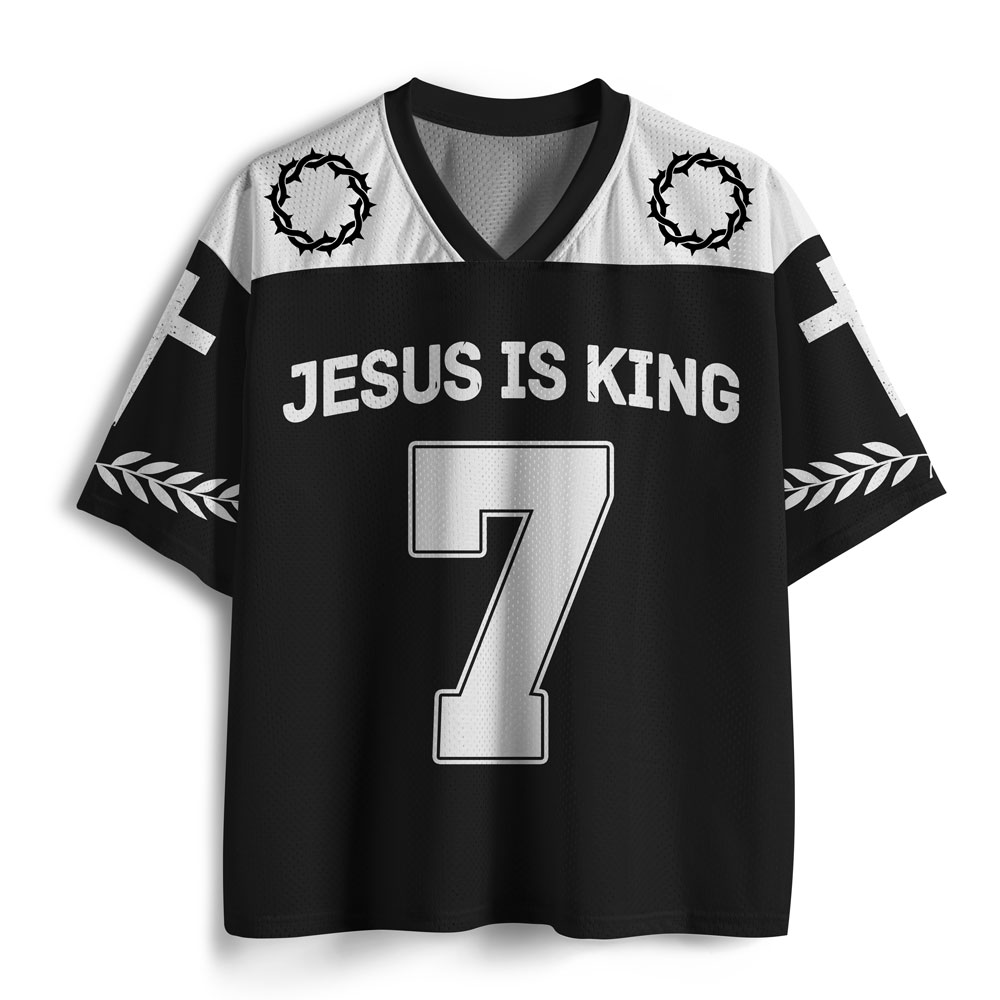 Jesus Is King Christian Black Mesh Jersey