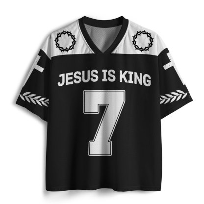 Jesus Is King Christian Black Mesh Jersey