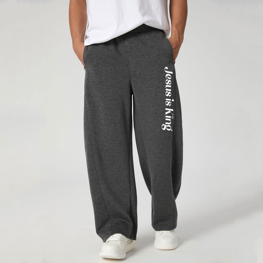 Jesus Is King Christian Minimalist Knit Barrel Sweatpants