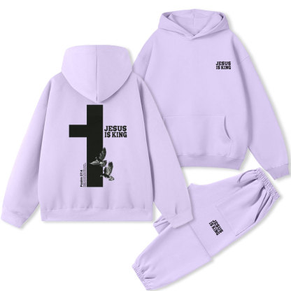 Jesus Is King Christian Premium Fleece Hoodie Set