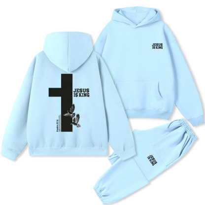 Jesus Is King Christian Premium Fleece Hoodie Set