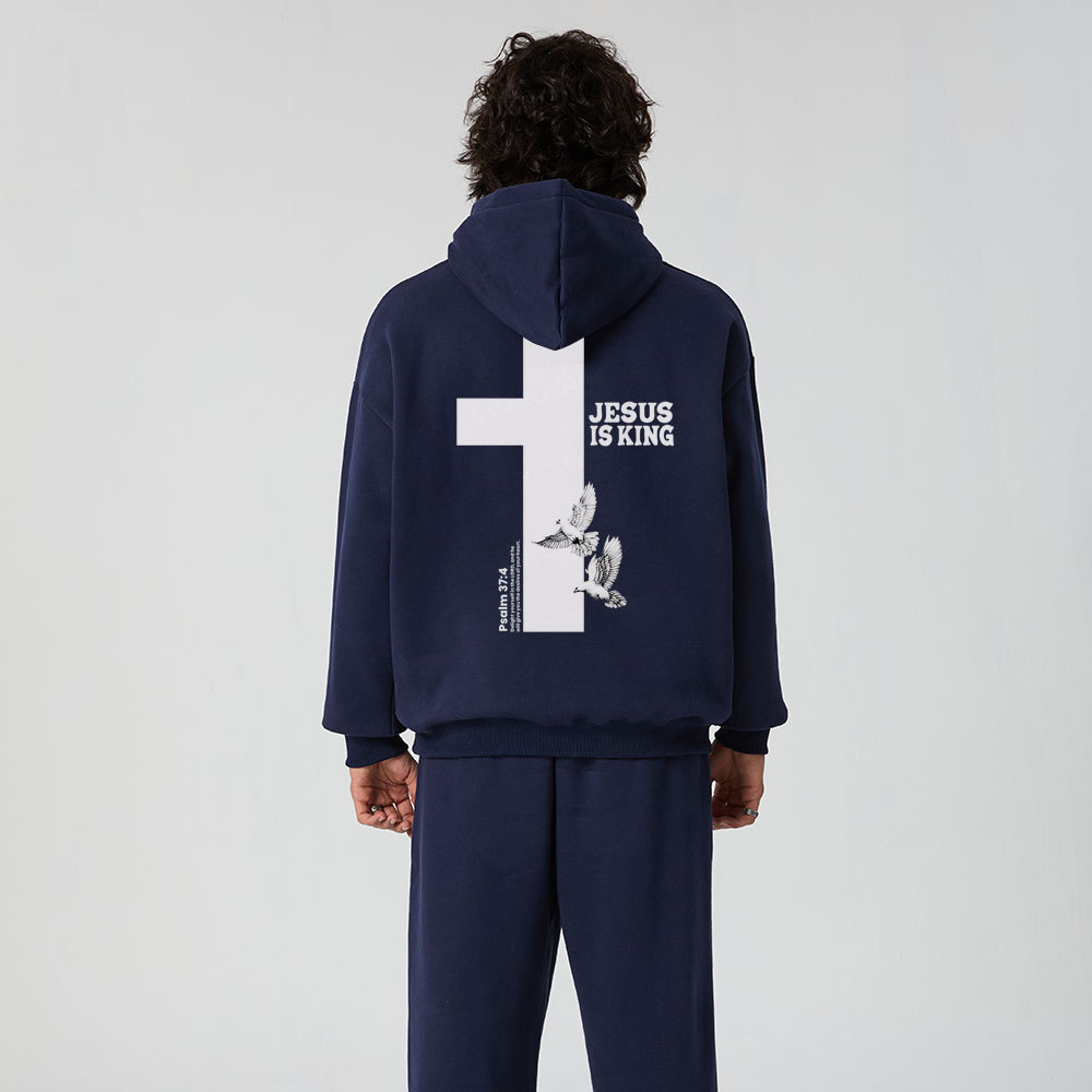 Jesus Is King Christian Premium Fleece Hoodie Set