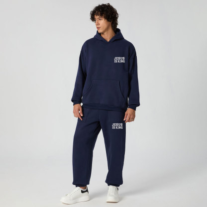 Jesus Is King Christian Premium Fleece Hoodie Set