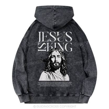 Jesus Is King Christian Washed Hoodie