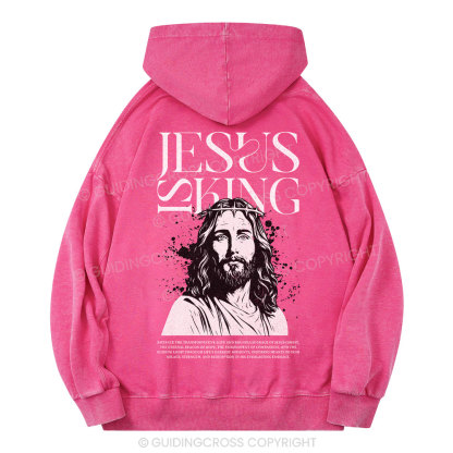 Jesus Is King Christian Washed Hoodie