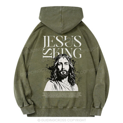Jesus Is King Christian Washed Hoodie