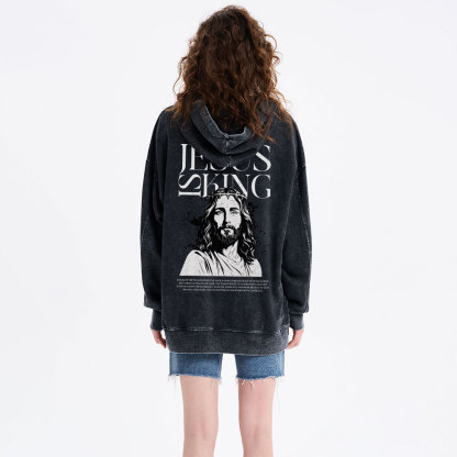 Jesus Is King Christian Washed Hoodie