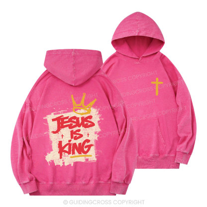 Jesus Is King Christian Washed Hoodie
