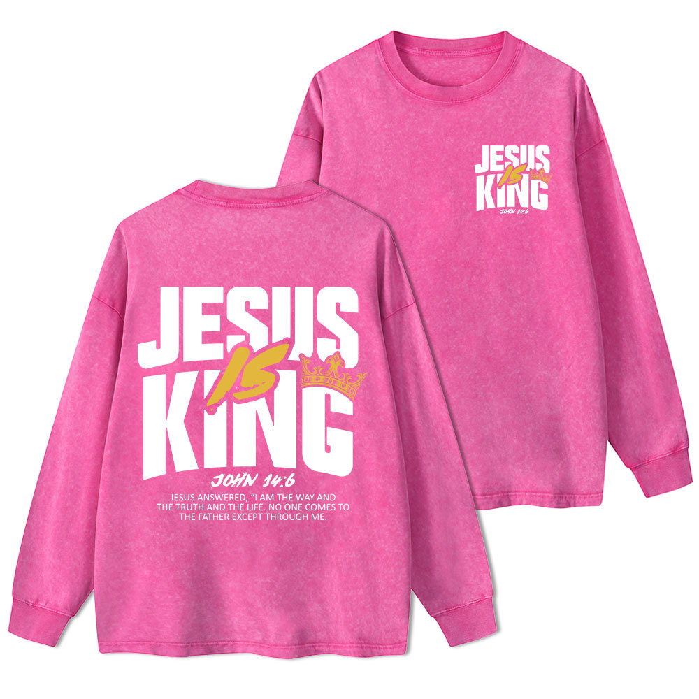 Sample Washed Long Sleeve T-Shirt Sale - GuidingCross