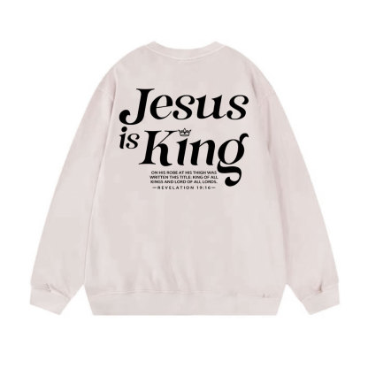 Jesus Is King Christian Washed Sweatshirt